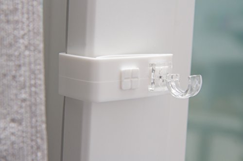 Gardinenstange ausziehbar “ California “ verschiedene Größen und Farben + Klemmträger zur Aufhängung von Scheibengardinen ohne Bohren Weiß 85-130 cm - 5