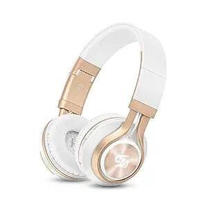 CALL MATE Sound Wave Pro Wireless Bluetooth Over the Ear Headphone with Mic (White)