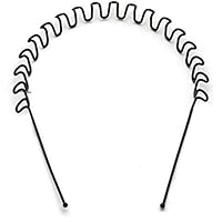 BIRDWARE Simplified Men's and Women's Metal Zig Zag Hair Band (Black, 15x14 cm)