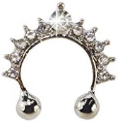 Xiang 1x Noose Hoop Fake Septum Ring Crystal Nose Stud Non Piercing Nose Rings Studs