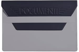 ONE SHOP DI BRACALENTE PIERO ONE SHOP Portadocumenti Auto con Pattina Blu Chiusura con Pattina Porta Libretto Assicurazione Marcatura Neutra a Secco Elegante e Compatto (Grigio)