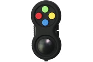 Bprtcra Fidget Pad, Giocattolo Fidget Fuoco Gommato Classic Controller Game Pad con Le Funzioni di 8 Fidget E Cordino