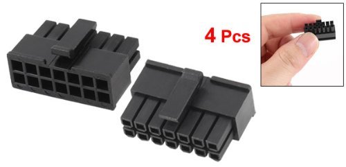 4 Stück 3mm Pitch 14-Pin Stecker-Buchse PC-Netzteil ATX Stecker Schwarz für Auto - 2
