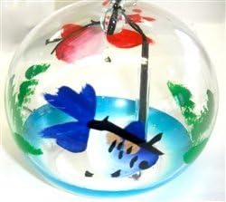 Japanese Handmade Wind Chime with Blue and Red Goldfish by NIHON ICHIBAN