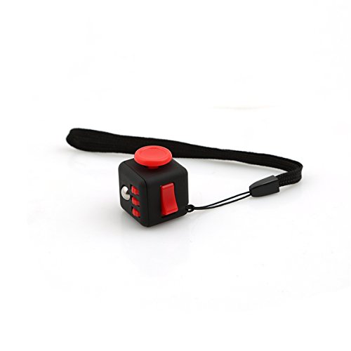 LnLyin Stress Cube for Fidgeter Anxiety Attention Toy Relieves Stress And Anxiety for Children and Adults Black and Red