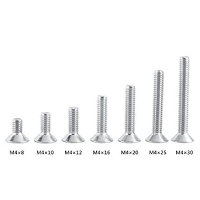 Walfront Boulons à Tête Plate Vis à Etoile en Acier Inoxydable M4x 8mm 10mm 12mm 16mm 20mm 25mm 30mm 50pcs (10mm)
