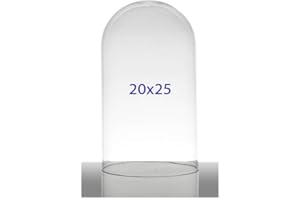 Chianese Campana Cupola in Vetro 20x25 cm | Teca Espositiva Trasparente | Campana di Vetro Grande per Decorazioni Centrotavola ed Esposizioni Eleganti