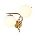 Produktbild TopDeng Kreativ Glas Ball Wandlampe E27, Modern Dekor Beleuchtung Wandleuchte Doppelt Kopf Wohnzimmer Korridor-Golden-A 36cm