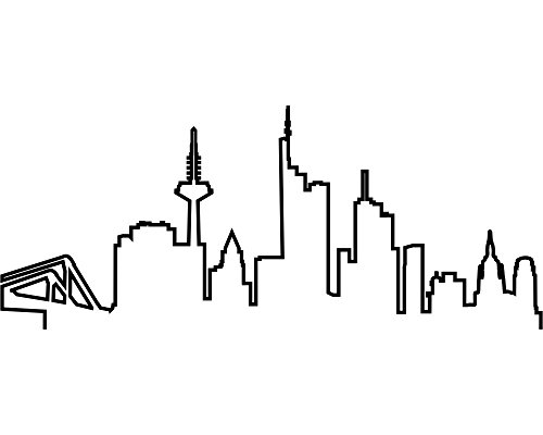 Kontur Frankfurt Skyline Silhouette Aufkleber in 8 Größen und 25 Farben (15×6,2cm schwarz) - 5