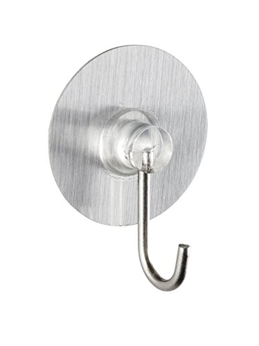 Wenko 21792100 Static-Loc Nickelhaken Edelstahloptik 4er Set, Befestigen ohne bohren, Kunststoff, 3,8 x 2,1 x 3,8 cm - 2