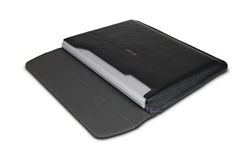 Maroo Executive Pebbled Sleeve für Microsoft Surface Book (alle Versionen) in schwarz – von Microsoft zertifizierte Schutzhülle [Echtleder | Außentasche | Fach für Surface Pen | Weiches Innenfutter | Magnetische Frontklappe] – MR-MS2010 - 6