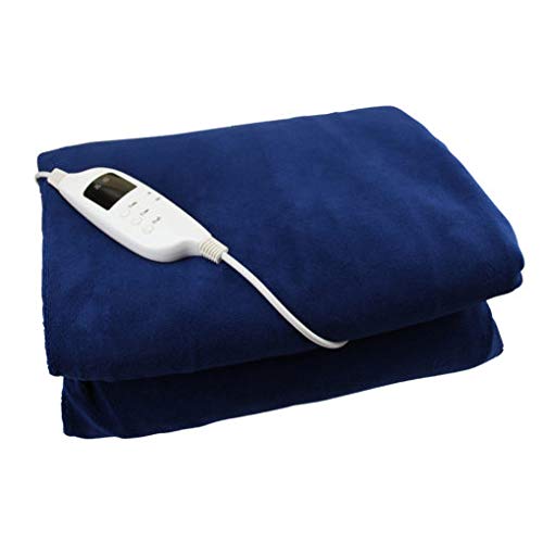 Guaranteed4Less Electric Heated Blanket Throw Over Soft Fleece Washable Polyester Warm Mattress (Nav