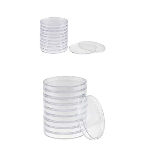 Fenteer 20pcs Plastic Coin Capsules Coin Holder Plastic For Coin Display Holder Case 55/65mm