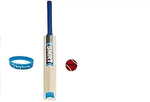 SMRT Junior Cricket Bat with 1 Balls and Free Wrist Band, 10-12 Year