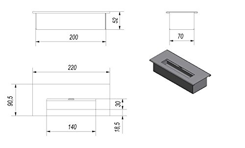 Bioethanol brenner (S) mit sicherem Brennsystem, Ethanol Brenner regulierbar, Edelstahl Brennkammer, TÜV geprüft - 3