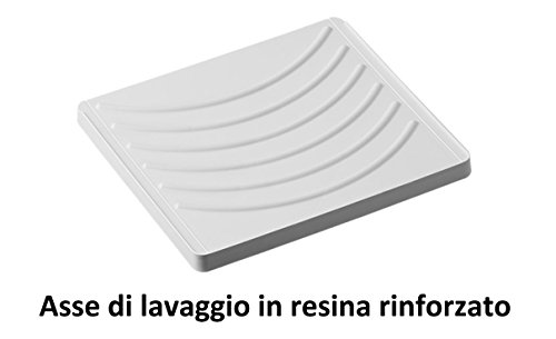 Negrari 6006SKBBA Lavadero-fregadero de madera laminada, medidas: 45 cm de largo x  50 cm de ancho x 84 cm de alto), blanco