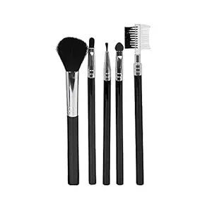 Womens & Girls SMWF Mini 5 Light_Weight Black Makeup Brushes Set for Makeup - (Pack of 5)
