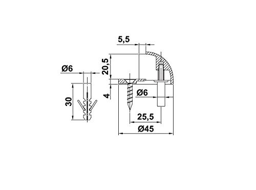 Türstopper Türpuffer Bodentürstopper aus Metall in verschiedenen Ausführungen (Nickel matt) - 2