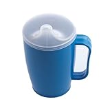 Dr. Junghans Medical 29077 Einnehmebecher mit Griff, blau, Deckel 4 mm