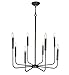 Price comparison product image Baiwaiz Industrial Vintage Metal Chandelier Light Rustic Candle Pendant Ceiling Light with Graphite Silver Color 8 Lights,E14 Edison Base Height Adjustable BW17039
