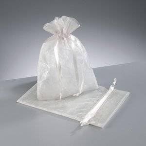 10 pack White Organza Gift and Favour Bags 7cm x 9cm