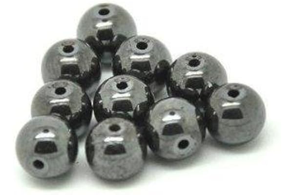 Lot 10 Perles Shamballa Hématite 6 mm
