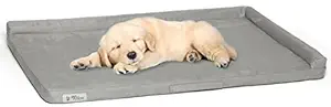 PetFusion Puppy Choice Dog Crate Bed 36 inch with Waterproof Solid Foam Liner & Removable Washable Cover (35 x 22). Comfortable Microsuede Cover