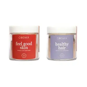 COSMIX - Inner Beauty Combo | For Healthy Skin & Hair | Drinkable Skincare & Hair Care | Plant-based Superfood Blends | No Preservatives/Added Sugar | Vegan