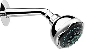 NEW WARE Overhead Shower Set with Round Brass Shower Arm For Bathroom (Chrome Finish) Complete Set Shower Set