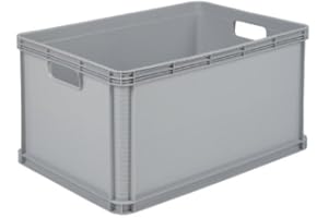 KEEEPER Heavy Duty Plastic Stacking Industrial Euro Storage Containers Boxes Crates! 5 Sizes -Big Load Capacity Food Grade 10 Year Guarantee! (4, 60 Litre - L600 x W400 x H320mm)