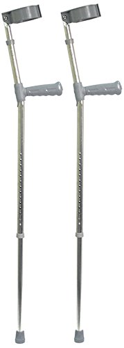 Adjustable Height Aluminium Lightweight Walking Elbow Crutch with Anti Slip Ferrule Feet to Aid Stability and Confidence when Walking Aid Sold as a Pair