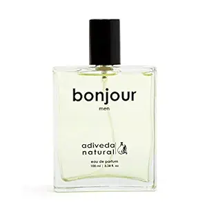 Adiveda Natural Bonjour Perfume for Men - Woody & Fresh Fragrance Eau de Parfum - 100 ml