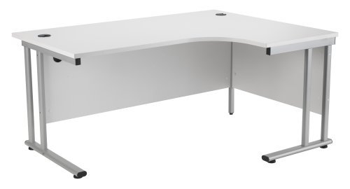White Right Hand Crescent Desk 1600mm, Ergonomic Desk in White - Smart Office Furniture Range - from Relax Office Furniture
