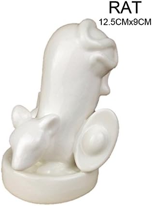 SHANGHAIPAVILION DZ-10 Feng Shui Large Chinese Zodiac Animals Ceramic Figurines and secret friend for Rat