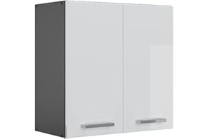 ‎VICCO Vicco Hängeschrank R-Line, hängender Küchenschrank, Weiß Hochglanz/Anthrazit, 60 cm
