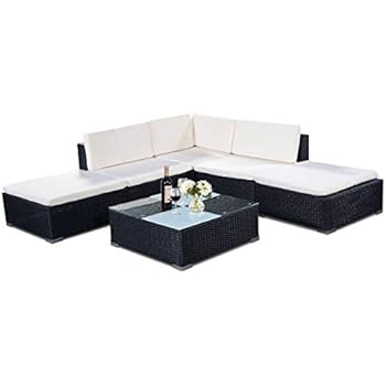 Tectake Ensemble Salon De Jardin En Resine Tressee Poly Rotin