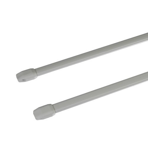 Liedeco Scheibenstange Standard, 11 mm Cafehausstange, 2 Stk weiß, 080-140 cm ausziehbar