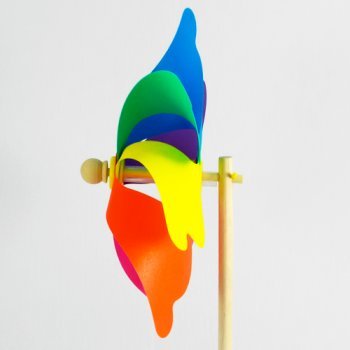 Windspiel – Moulin 31 Rainbow – UV-beständig und wetterfest – Windrad: Ø31cm, Standhöhe: 75cm – fertig aufgebaut inkl. Standstab (Rainbow) - 4