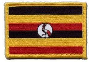 FLAGGENFRITZE Patch ricamato Bandiera UGANDA – 8 x 6 cm