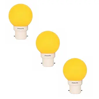 PHILIPS Deco Mini Base B22 0.5-Watt LED Bulb (Yellow) - Pack of 3
