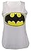 Womens Ladies Racer Back Superman Batman Logo Print Contrast Stretch Vest Top (S/M-UK8/10, Batman White)