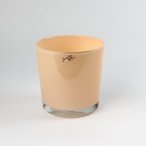 Blumenübertopf Blumentopf Glastopf Glas Candy H 13 cm, Ø 13 cm apricot