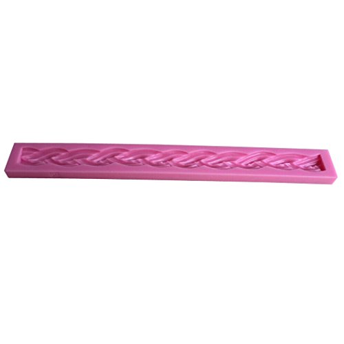 Karen Baking 2Pcs/Set Twist Seil Silikon-verzierender Schokoladen-Kuchen-Form-Fondant-backendes Werkzeug-Rosa - 9