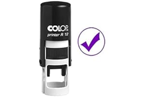 PRINTTOO GOOD Timbre à auto-encrage Mini Rubber Colop ronde enseignants décoratifs Timbres 12mm