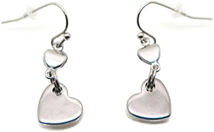 Heart Drop Earrings Hypoallergenic Stainless Steel