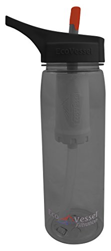 Eco Vessel Aqua Ultra Lite Tritan Filtration Bottle, 25 oz, Black Shadow