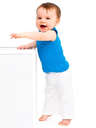American Apparel Infant Baby Rib Karate Pants - White / 3-6M