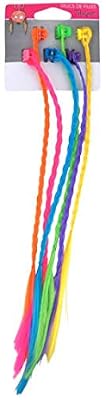 TETAKOUET Mèche extension cheveux tresse fluo avec pince (x6)