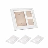 ZSTmei Baby Handabdruck und Fußabdruck Bilderrahmen Baby Hand Foot Print mit 2 Teiliger Rahmen für Foto Babyandenken Baby Andenken - 2