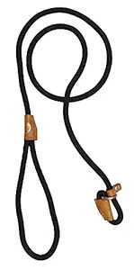 Vama Leathers VamaLeathers Cord Type Nylon Leash with Adjustable Loop Black with Thickness 1 cm 5 Feet 60 Inches, 1 Count (Pack of 1) (8902060180808_New)